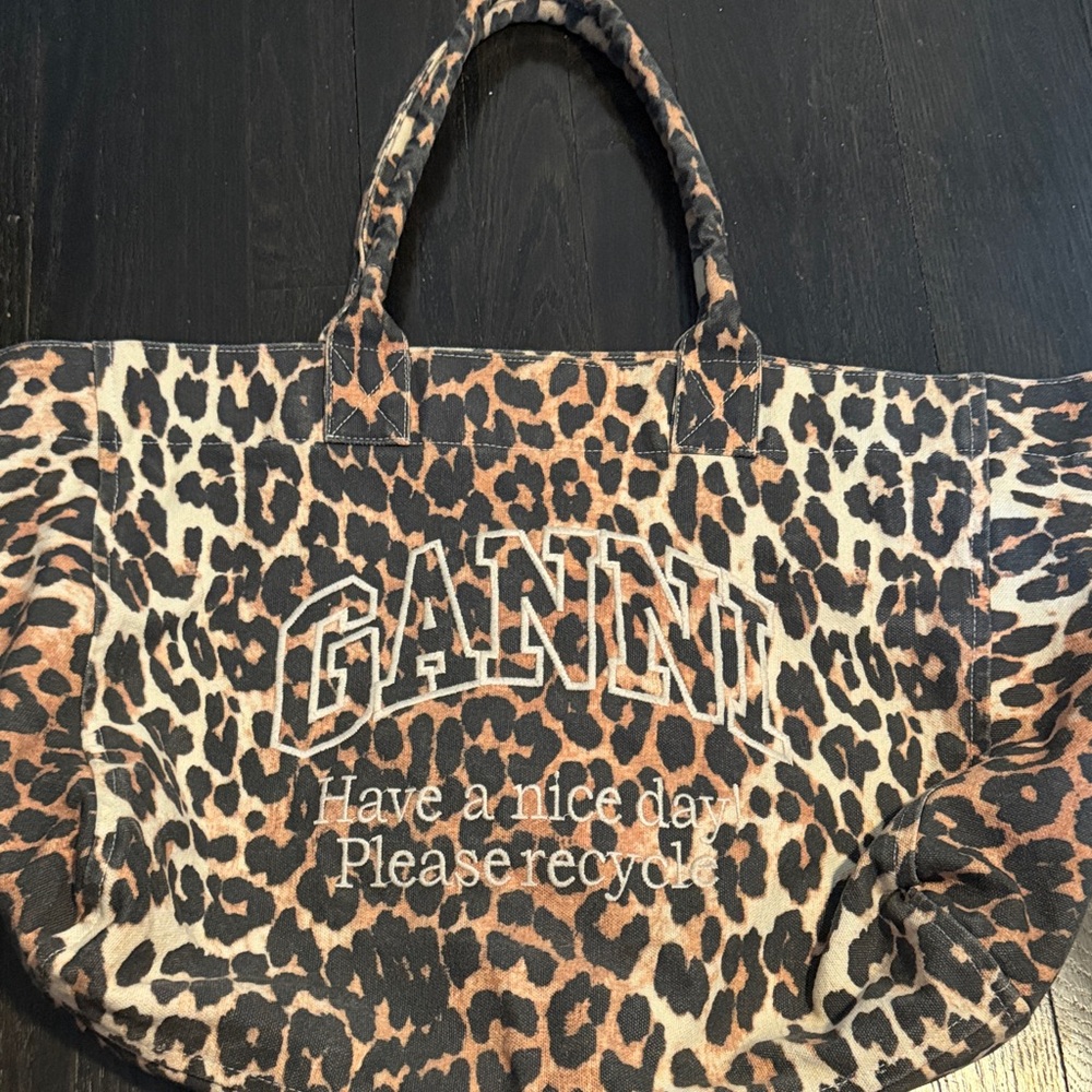 Ganni Leopard XXL Tote